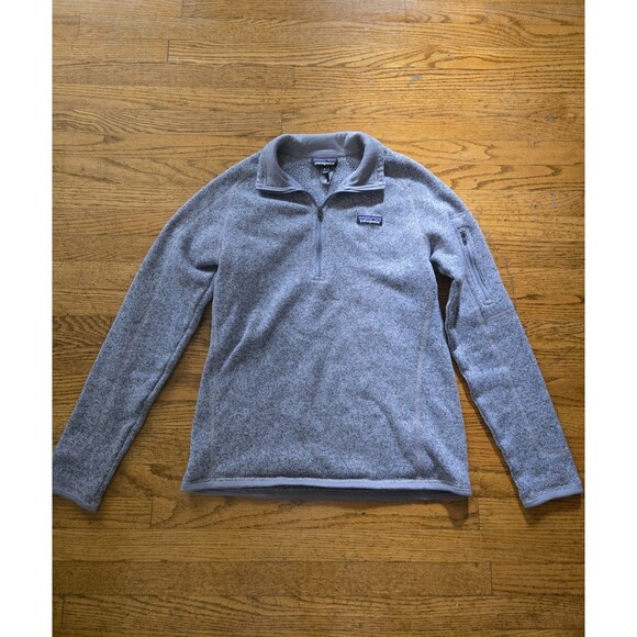 Patagonia Better Sweater Womens Size Medium Gray 1/4 Zip Fleece Embroidered Logo - Picture 1 of 7